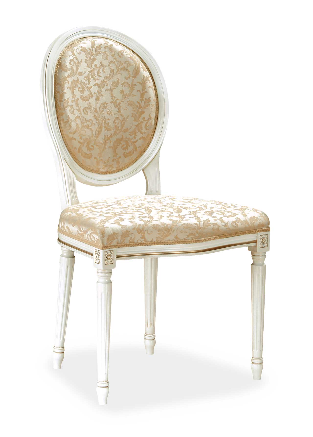 Donatello Table  and Luigi  bianco oro Chairs 