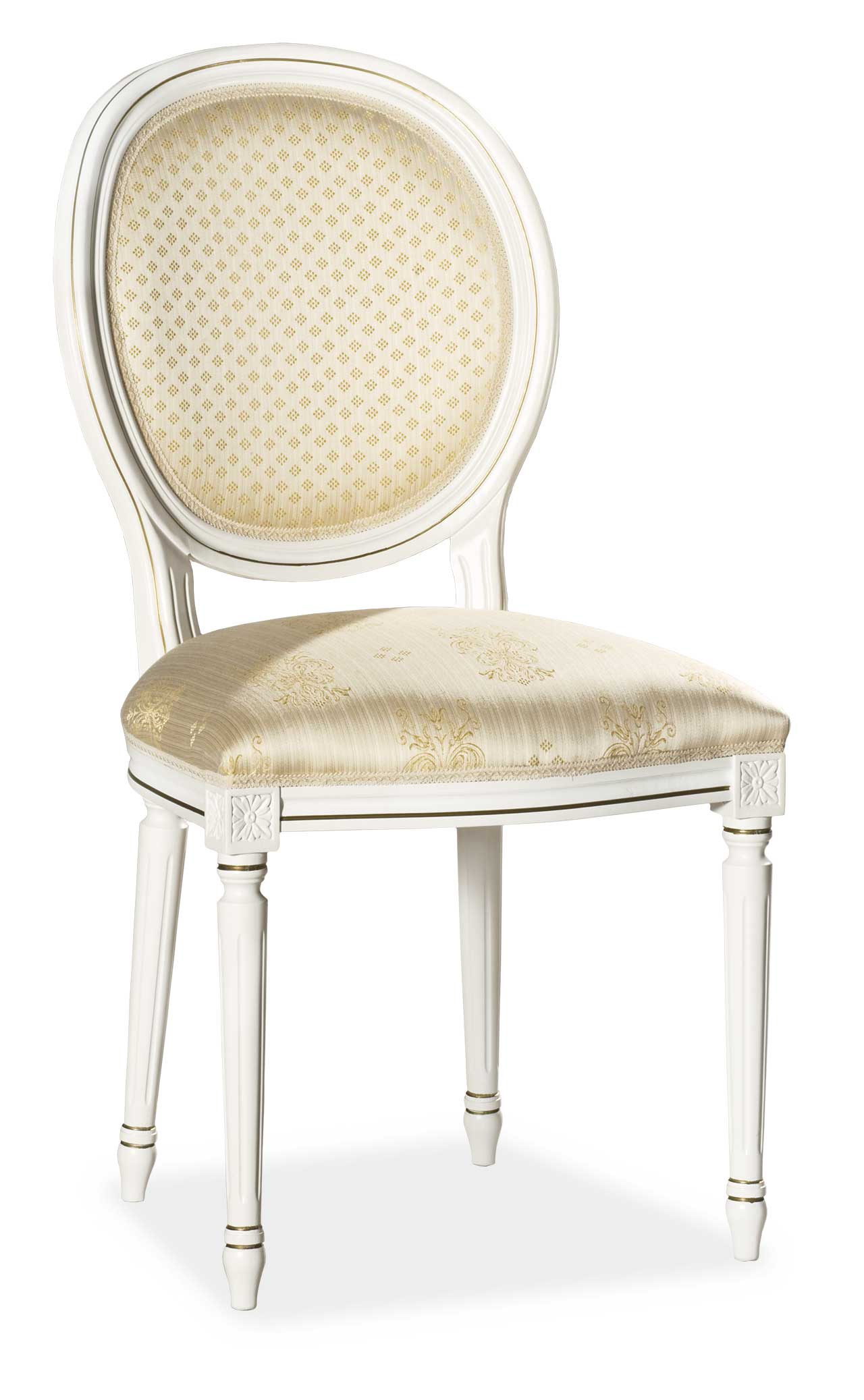 Donatello Table  and Luigi  bianco oro Chairs 