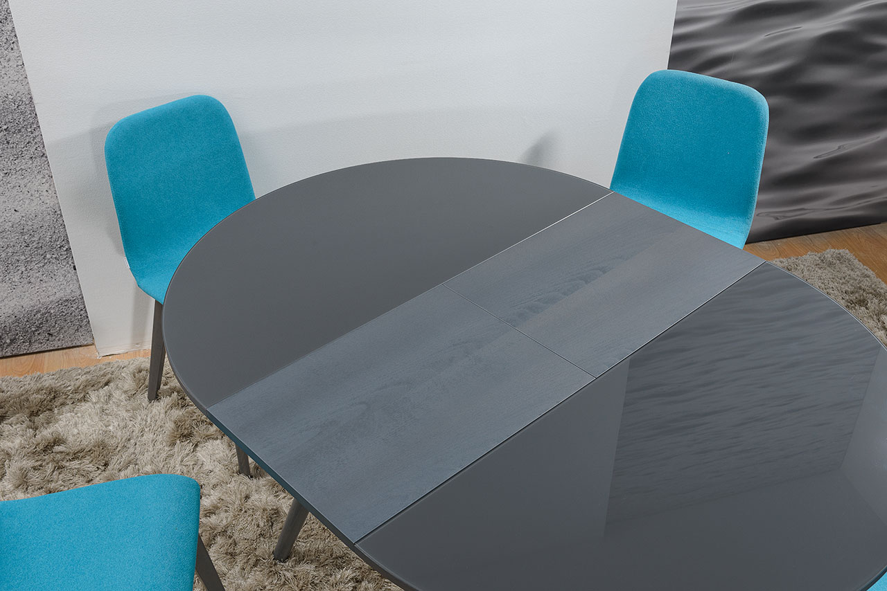 Aris Table and CIAO graphite Chairs 