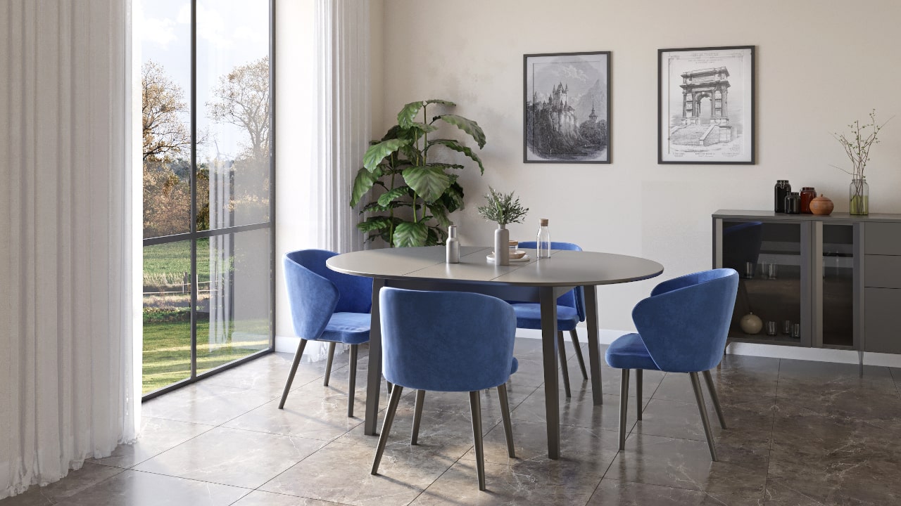 Gallery Table Anthracite and Otto chairs