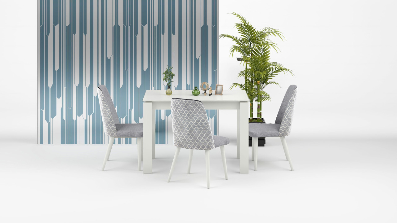 Oscar table White and Teno chairs