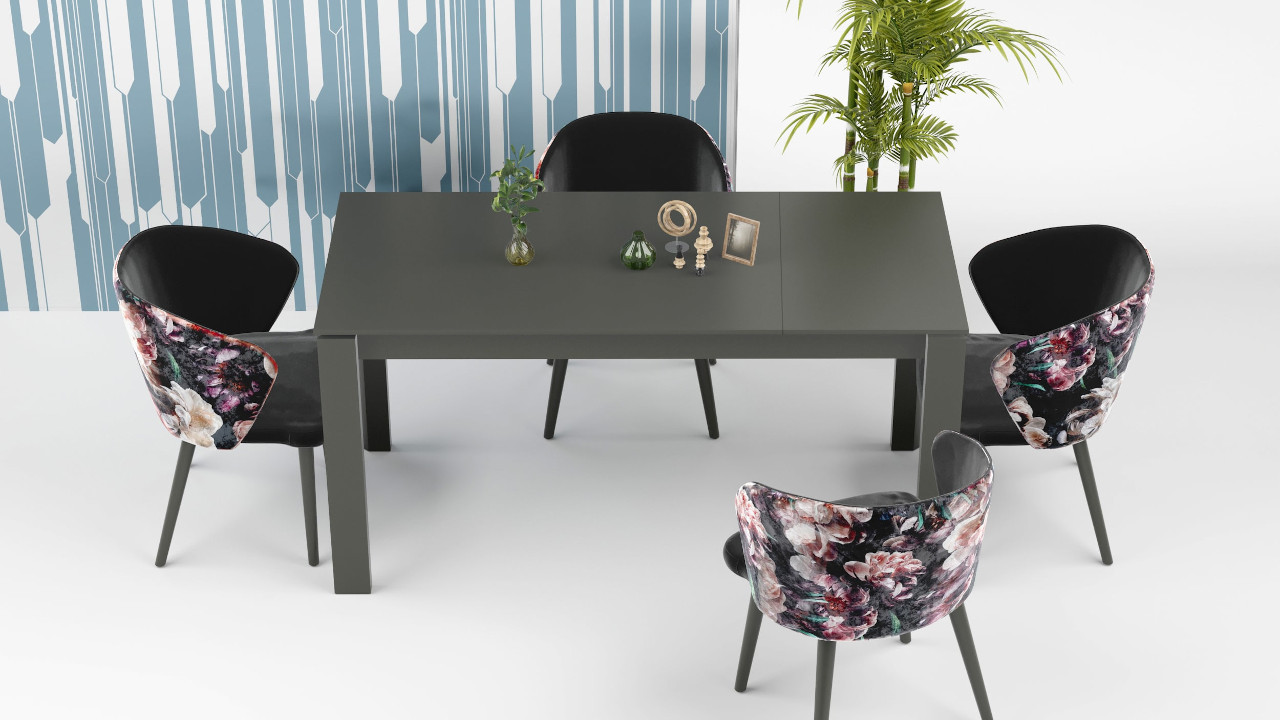 Oscar table Anthracite and Otto chairs