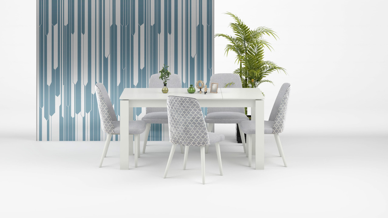 Oscar table White and Teno chairs