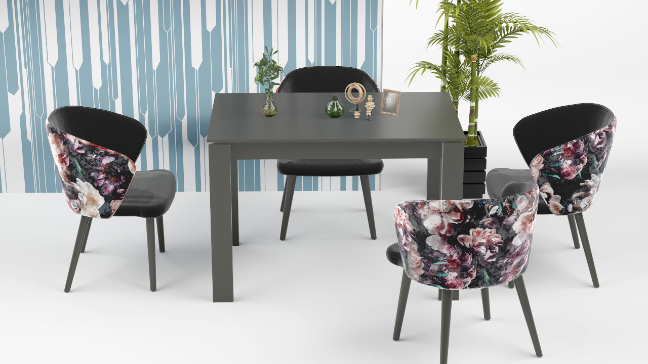 Oscar table Anthracite and Otto chairs