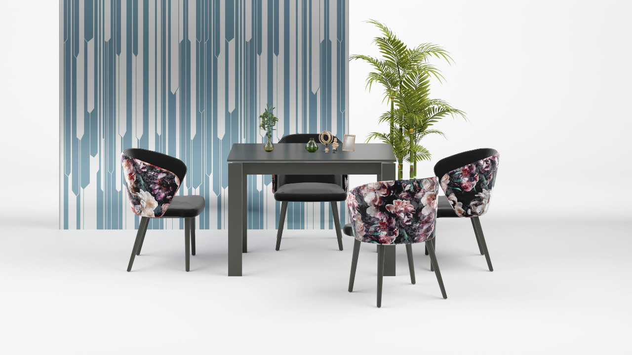 Oscar table Anthracite and Otto chairs